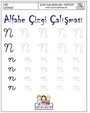 o harfi çizgi çalışması